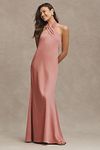 Thumbnail View 1: BHLDN Ruby Twist Halter Satin Gown