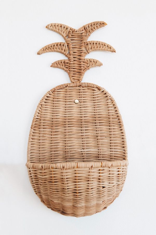 Slide View: 1: Roan Iris Pineapple Wall Basket