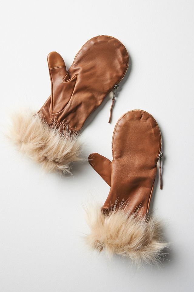 Amato Faux Fur Cuff Mittens Anthropologie