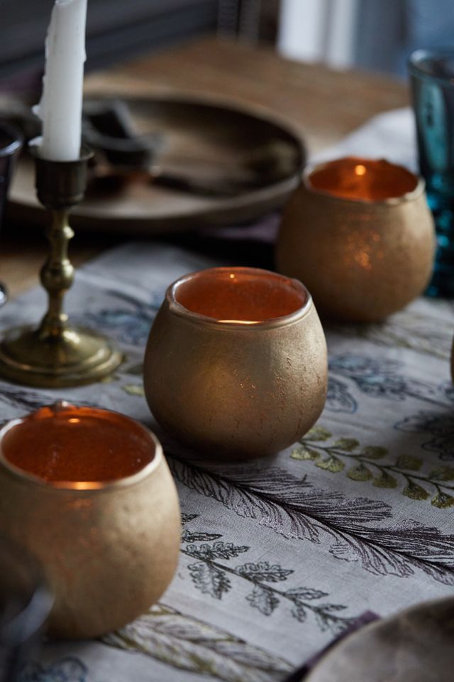 Crackled Gold Votives, Set of 4 Anthropologie