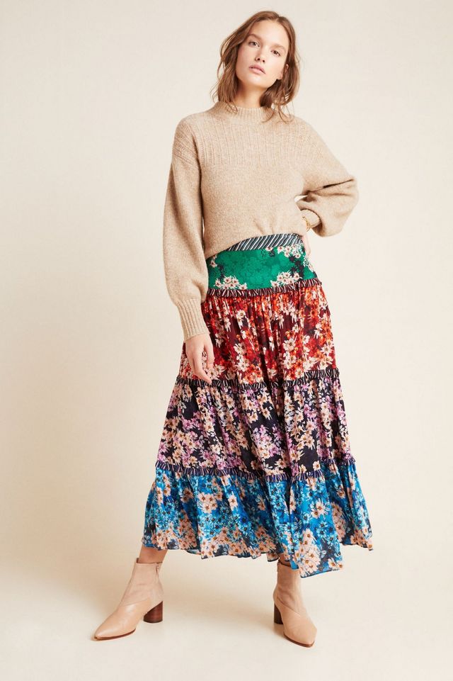 Bhanuni By Jyoti Anarosa Tiered Maxi Skirt | Anthropologie