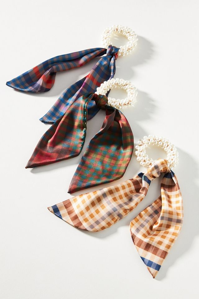 Plaid scrunchie set