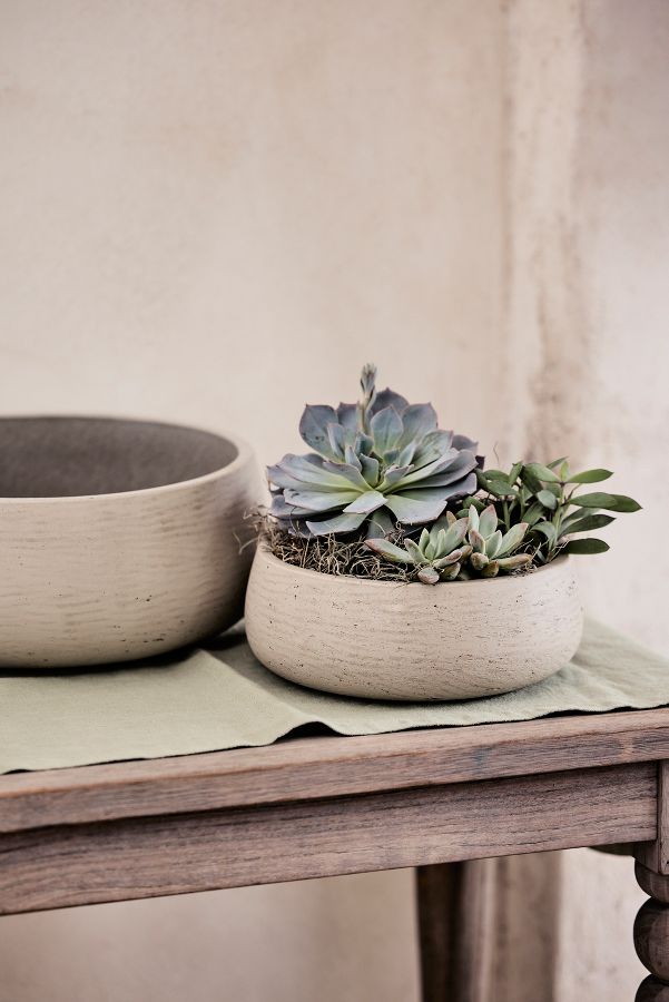 Slide View: 5: Fiber Cement Bowl Planter, 14"