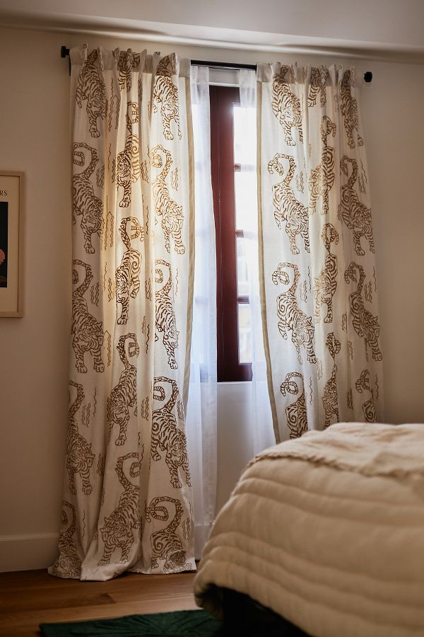 Slide View: 1: Embroidered Flemming Curtain