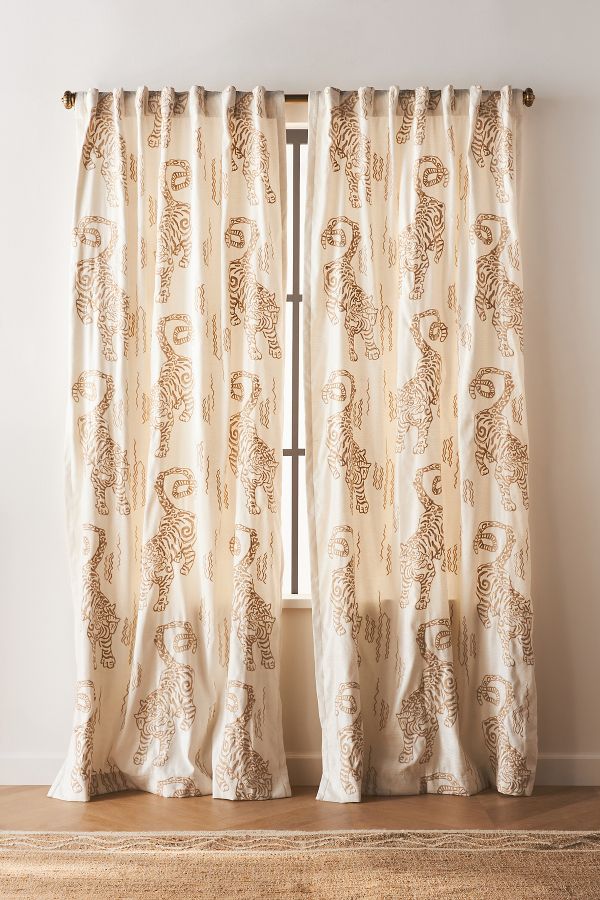 Slide View: 2: Embroidered Flemming Curtain