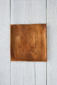 Slide View: 1: Square Teak Root Salad Plate