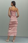 Thumbnail View 3: V. Chapman Lily Ruched & Ruffled Stretch Satin Midi Dress