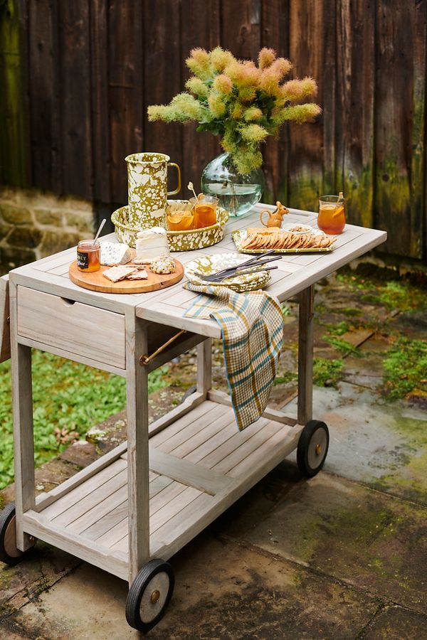 Slide View: 1: Outdoor Teak Trolley