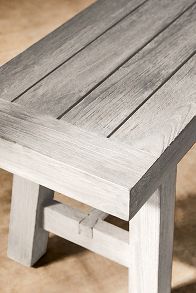 Slide View: 2: Braced Leg Teak Bench