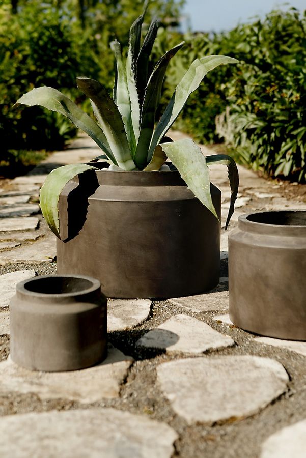 Slide View: 5: Fiber Jar Planter, 9"