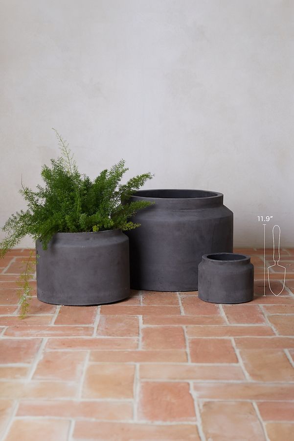 Slide View: 4: Fiber Jar Planter, 14"