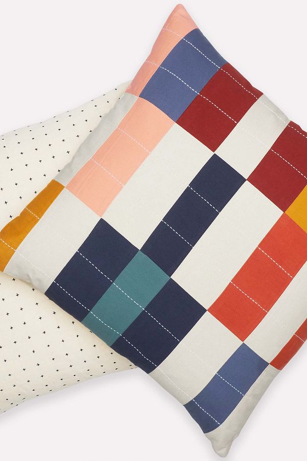 Slide View: 3: Anchal Multi Check Throw Pillow