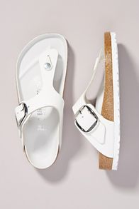 Slide View: 1: Birkenstock Gizeh Big Buckle Smooth Leather Sandals