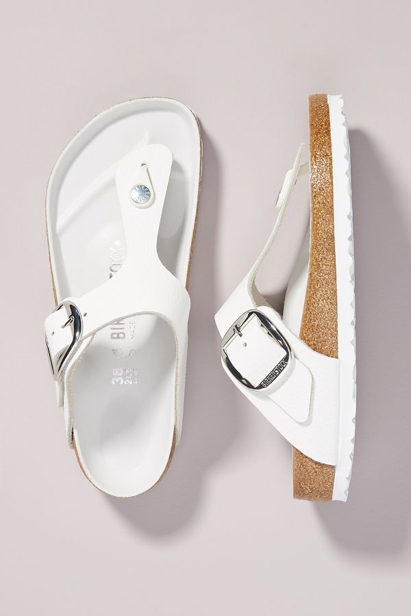 Slide View: 1: Birkenstock Gizeh Big Buckle Smooth Leather Sandals