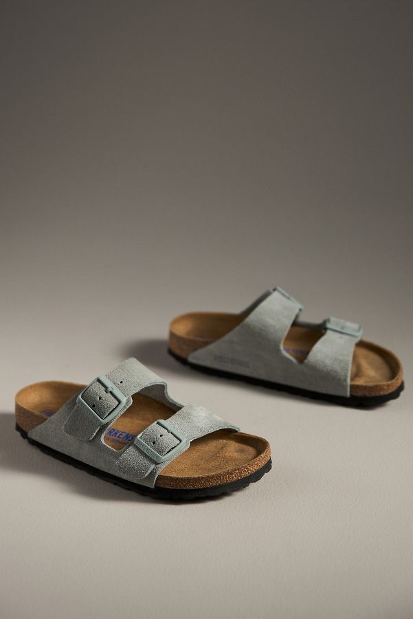 Slide View: 2: Birkenstock Arizona Suede Soft Footbed Sandals