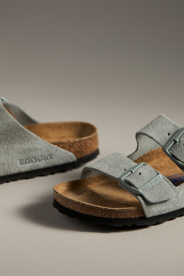 Slide View: 3: Birkenstock Arizona Suede Soft Footbed Sandals