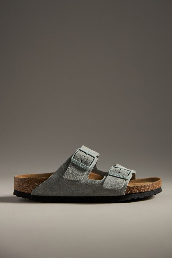 Slide View: 1: Birkenstock Arizona Suede Soft Footbed Sandals