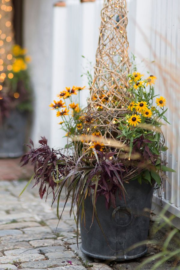 Slide View: 1: Galvanized Ring Handle Planter, 17"