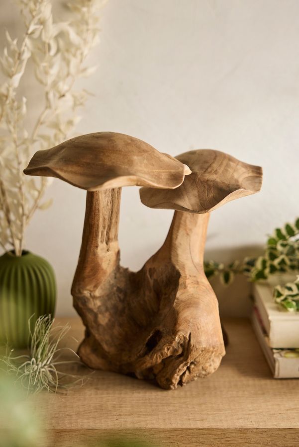 Slide View: 1: Teak Mushroom, Pair