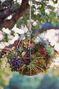 Slide View: 2: Zinc Sphere Hanging Basket, 18"