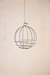 Slide View: 4: Zinc Sphere Hanging Basket, 23"