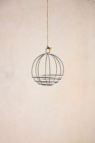 Slide View: 5: Zinc Sphere Hanging Basket, 23"