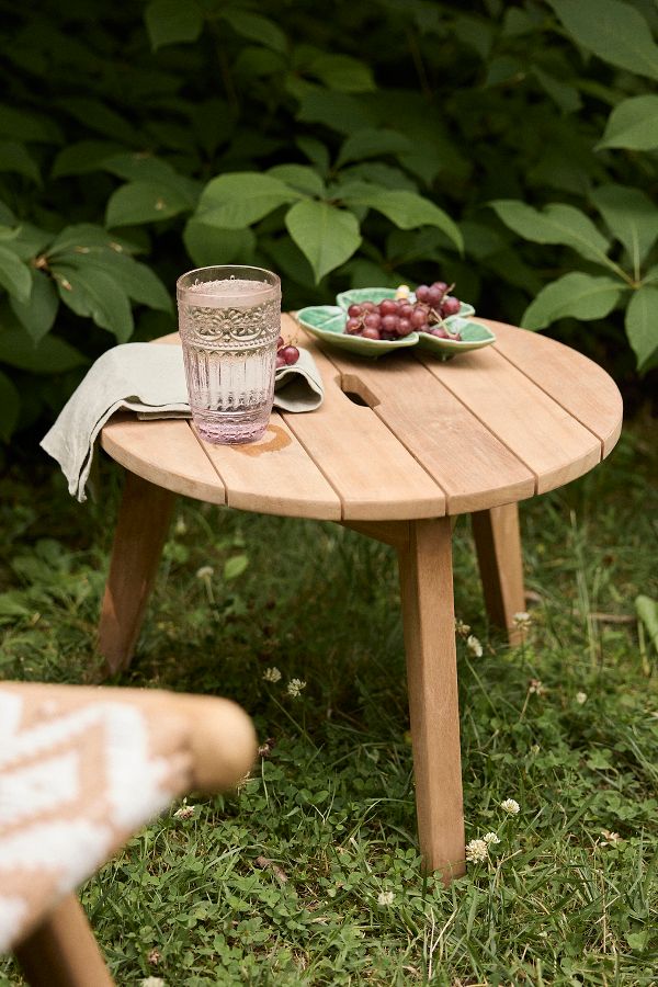 Slide View: 1: Three Leg Teak Side Table