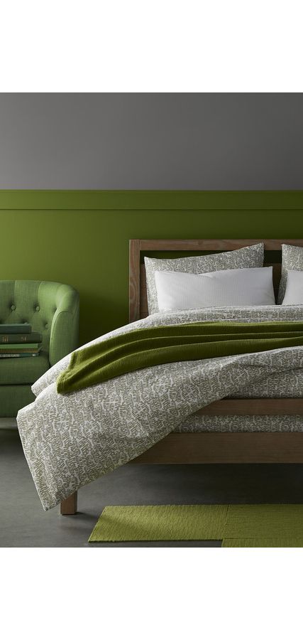 Slide View: 2: Peacock Alley Fern Percale Duvet Cover