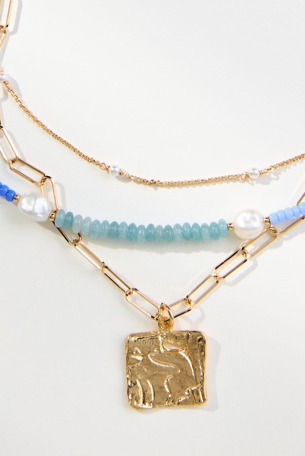 Slide View: 2: Shades of Sea Layered Necklaces