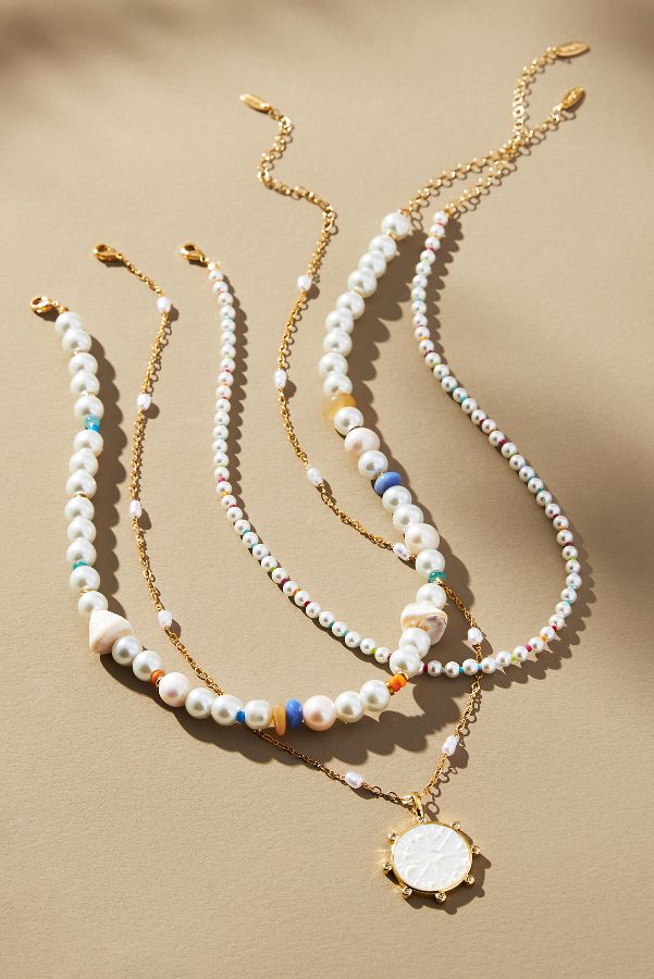 Slide View: 1: Shades of Sea Triple-Layer Necklace