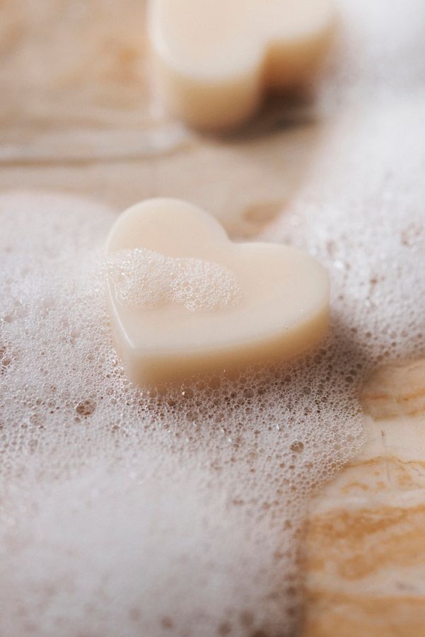 Slide View: 4: Mini Quartz Infused Botanical Heart Soaps, Set of 6