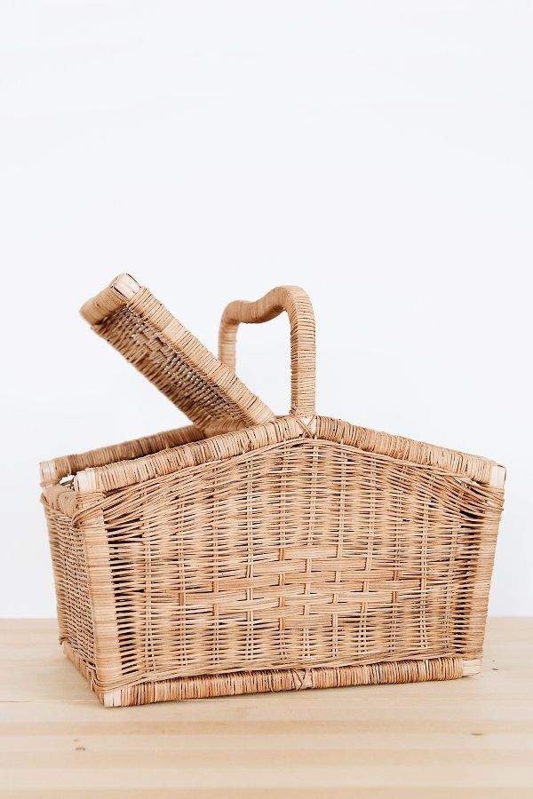 Slide View: 1: Roan Iris Rattan Picnic Basket