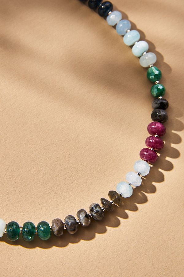 Slide View: 2: Rainbow Stone Necklace