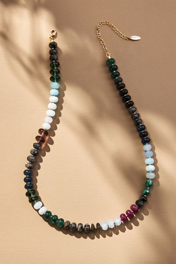 Slide View: 1: Rainbow Stone Necklace