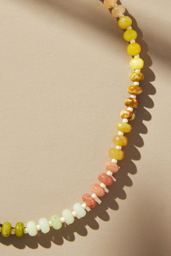 Slide View: 3: Rainbow Stone Necklace