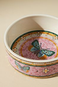 Slide View: 3: The Bistro Tile Small Stoneware Pet Bowl: Garden Edition