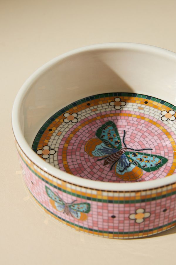 Slide View: 3: The Bistro Tile Small Stoneware Pet Bowl: Garden Edition