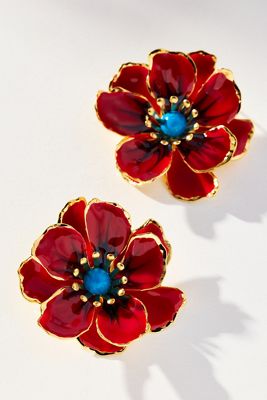 The Pink Reef Handpainted Earrings
