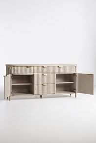 Slide View: 3: Isla Oval 70" Fluted Wood Sideboard