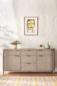 Slide View: 1: Isla Oval 70" Fluted Wood Sideboard