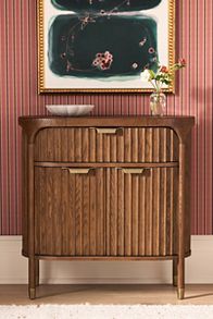 Slide View: 1: Isla Fluted Wood Entryway Cabinet