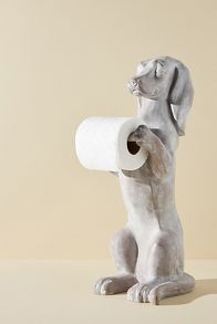 Slide View: 1: Delightful Dog Standing Toilet Paper Holder