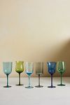 Thumbnail View 1: Assorted Glass Goblets, Set of 6 Blue + Green