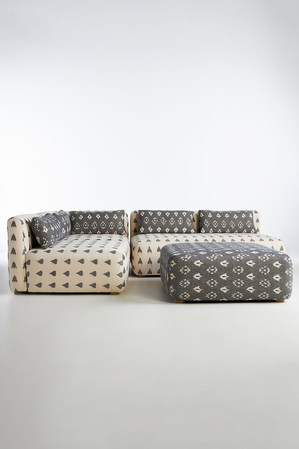 Slide View: 1: Woven Ikat Kori Armless Sofa