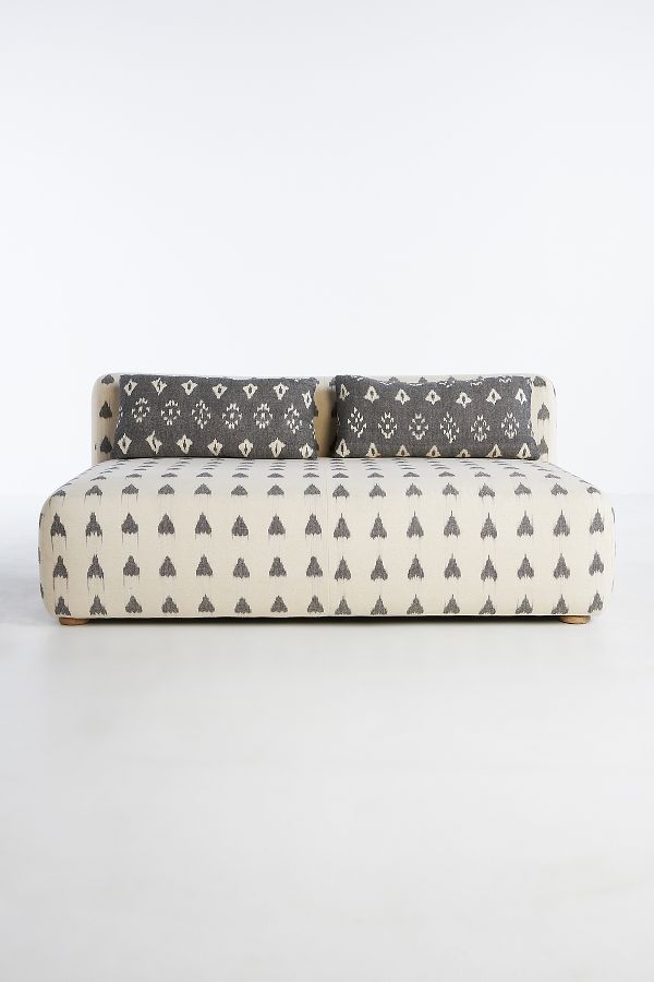 Slide View: 3: Woven Ikat Kori Armless Sofa