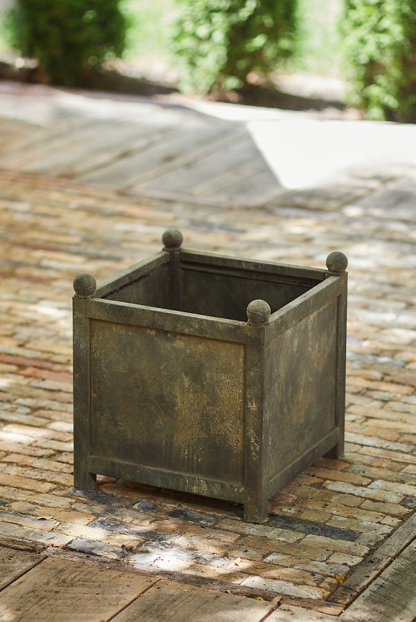 Slide View: 2: Square Galvanized Planter, 18"