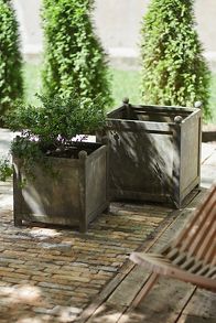 Slide View: 4: Square Galvanized Planter, 18"