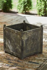 Slide View: 3: Square Galvanized Planter, 22"