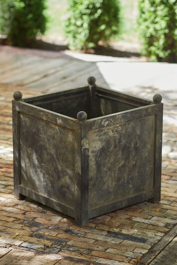 Slide View: 3: Square Galvanized Planter, 22"