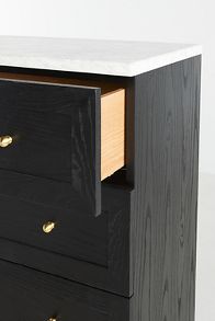 Slide View: 4: The Fern Marble Top Five-Drawer Dresser